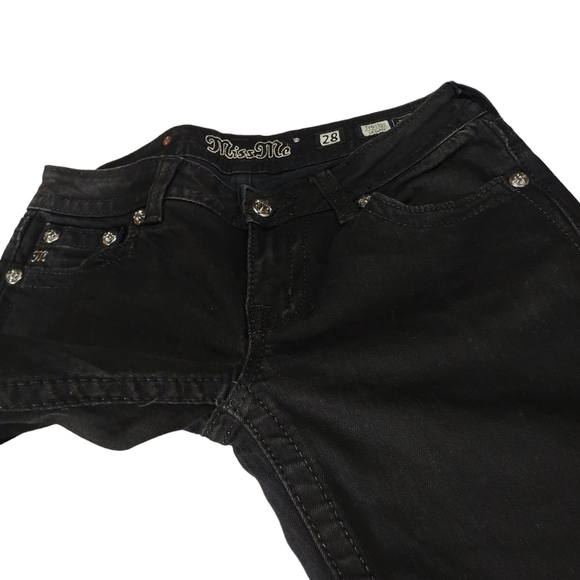 Miss Me Women's Black Jeans Embroidered/Embellished Size 28 - Picture 6 of 12